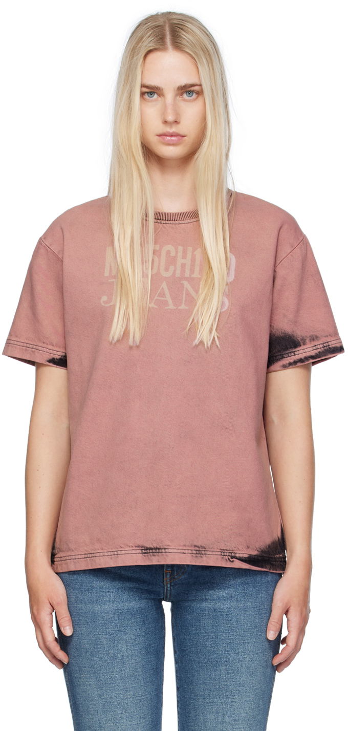 T-paita Moschino Bleached T-Shirt Vaaleanpunainen | 242K10212
