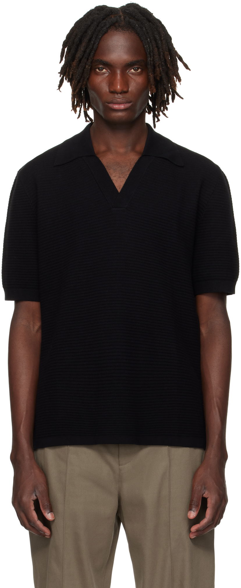 Poolopaita A.P.C. A.P.C. Livio Knit Polo Musta | COGDK-H23413