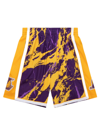 Shortsit Mitchell & Ness NBA Los Angeles Lakers Team Marble Swingman Shorts Violetti | PFSW1279-LAL09PPPPTPR