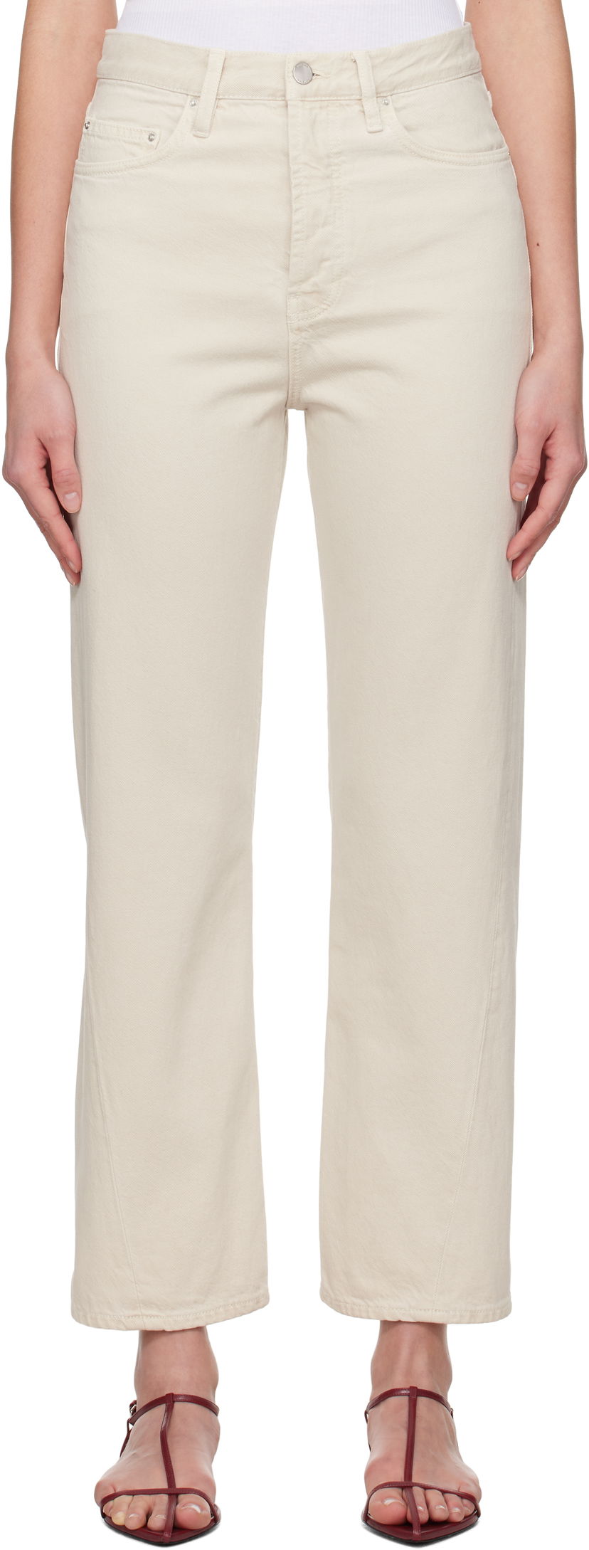 Jeans TOTEME TOTEME Twisted Seam Jeans Beige | 251-WRB911-FB0083