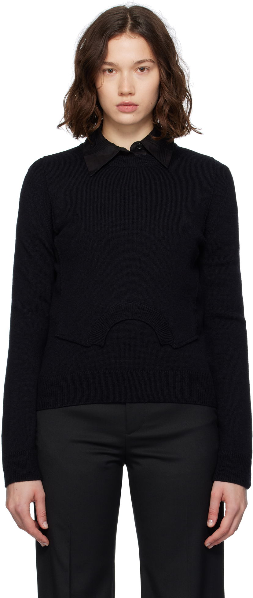 Villapaita Maison Margiela MM6 Maison Margiela Wool Knit Sweater Musta | S52HL0044 M13139