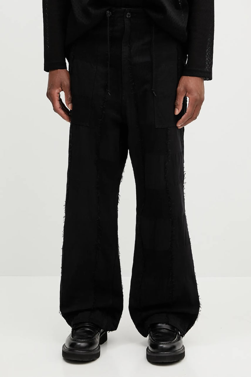 Housut Needles Needles String Fatigue Patchwork Drawstring Trousers Musta | QV190, 0