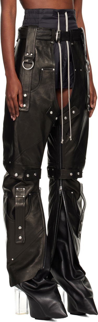Housut Rick Owens Concordians Leo Prothmann Edition Chaps Leather Trousers Musta | RO02E4436 LNV, 1