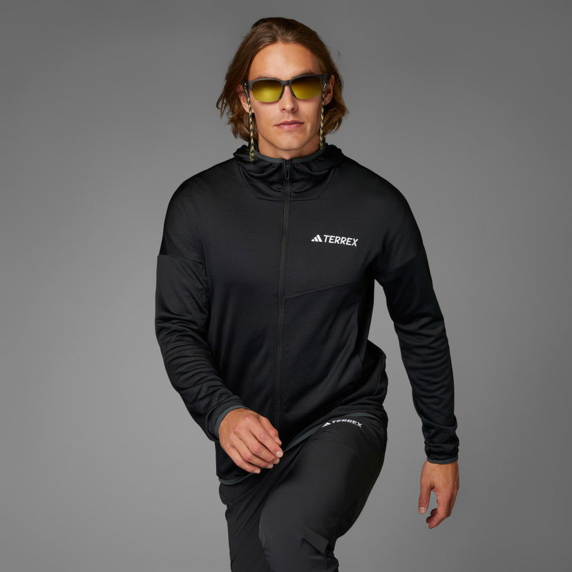 Huppari adidas Performance Terrex Xperior Climawarm Light Fleece Hooded Jacket Musta | JE1346