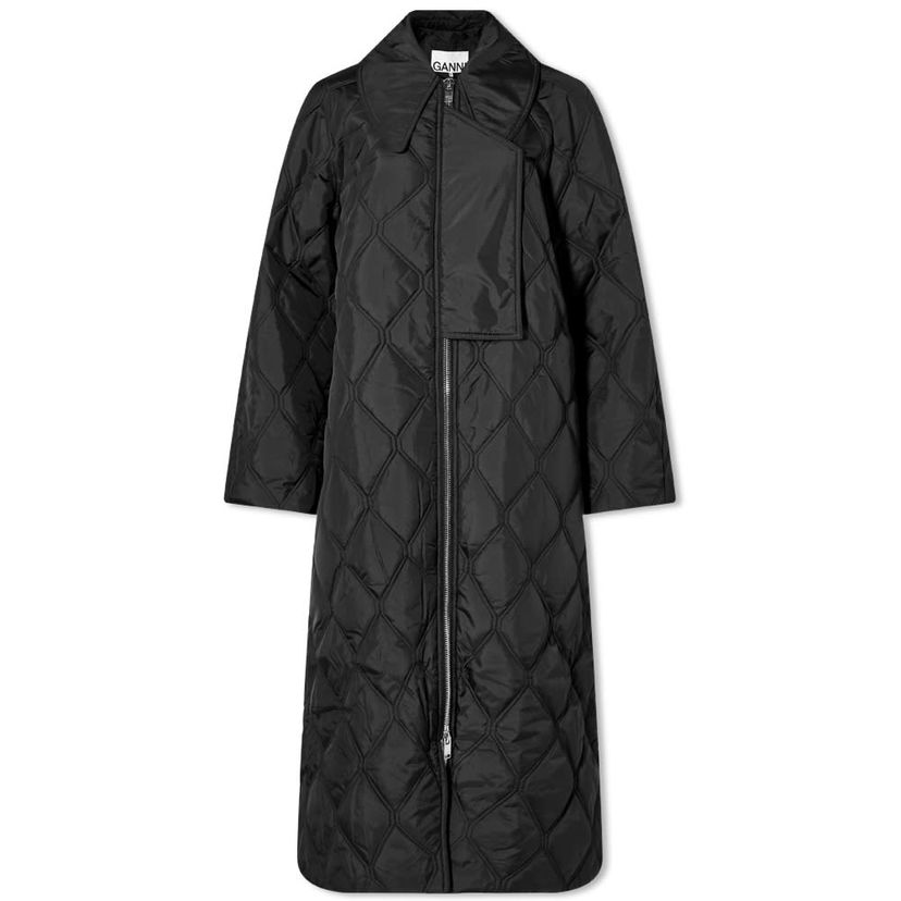 Sadetakki GANNI GANNI Ripstop Quilted Coat Musta | F7327-099