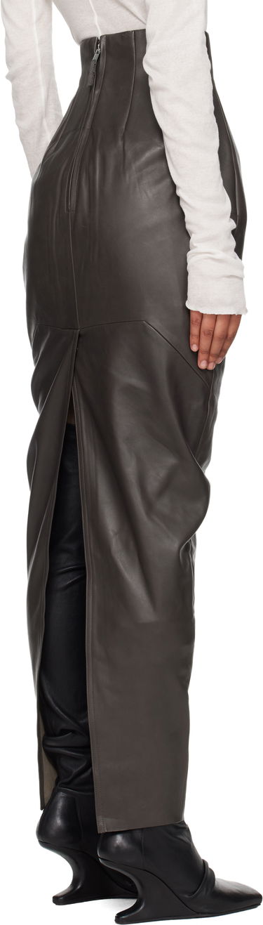 Hame Rick Owens Rick Owens Concordians Pillar Leather Maxi Skirt Harmaa | RP02E4344 LBY, 2