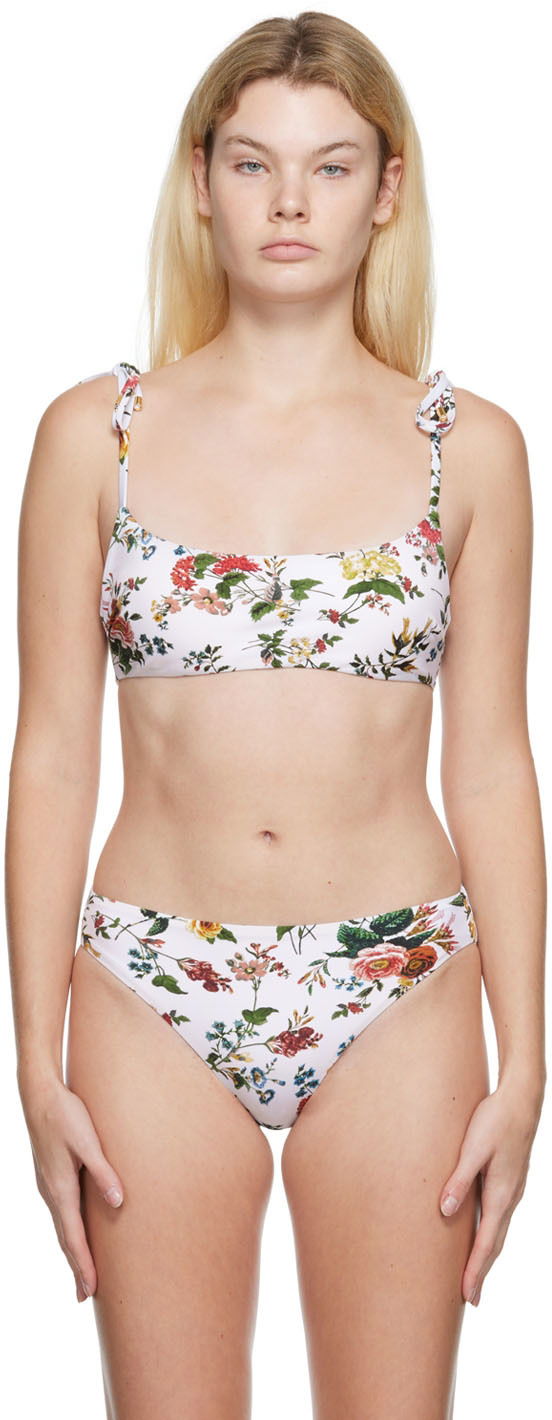 Uimapuvut Erdem Erdem Thea Floral Print Bikini Top Valkoinen | VC22_3017SWV