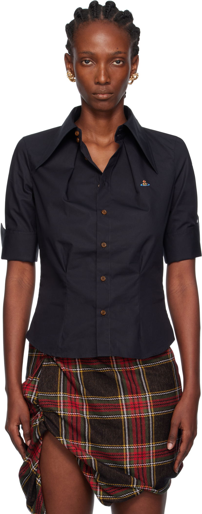 Paita Vivienne Westwood Vivienne Westwood Short Sleeve Violin Shirt Musta | 15010066-W009Q-
