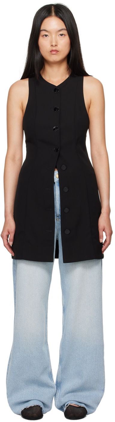 Mekko GANNI Black Button Minidress Musta | F9224