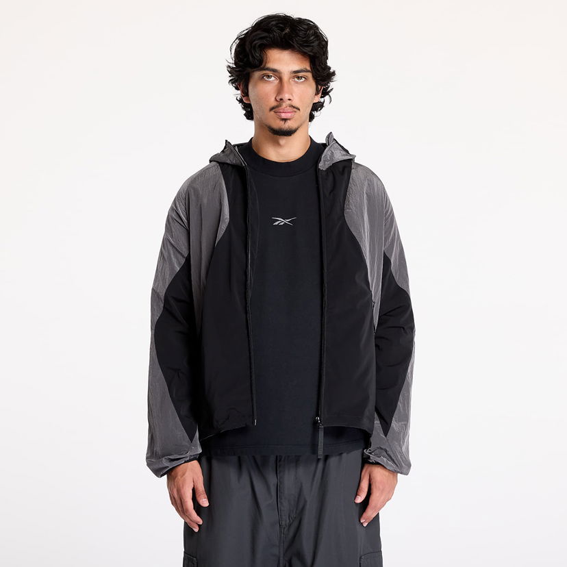 Takki Reebok Jacket Running Hooded Musta | RMVL006C99FAB0011009