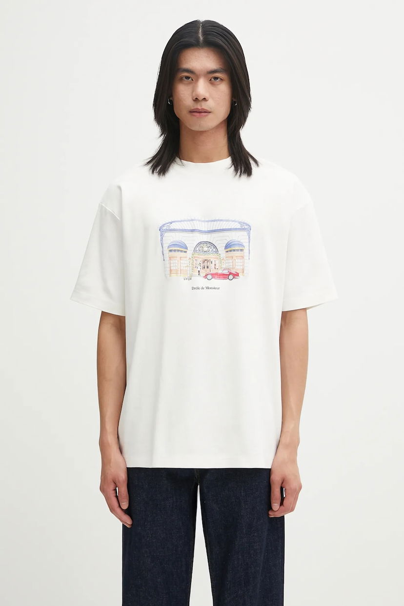 T-paita Drôle de Monsieur Drôle de Monsieur Le T-shirt DrUle Palace T-Shirt Valkoinen | I.TS285.CO002