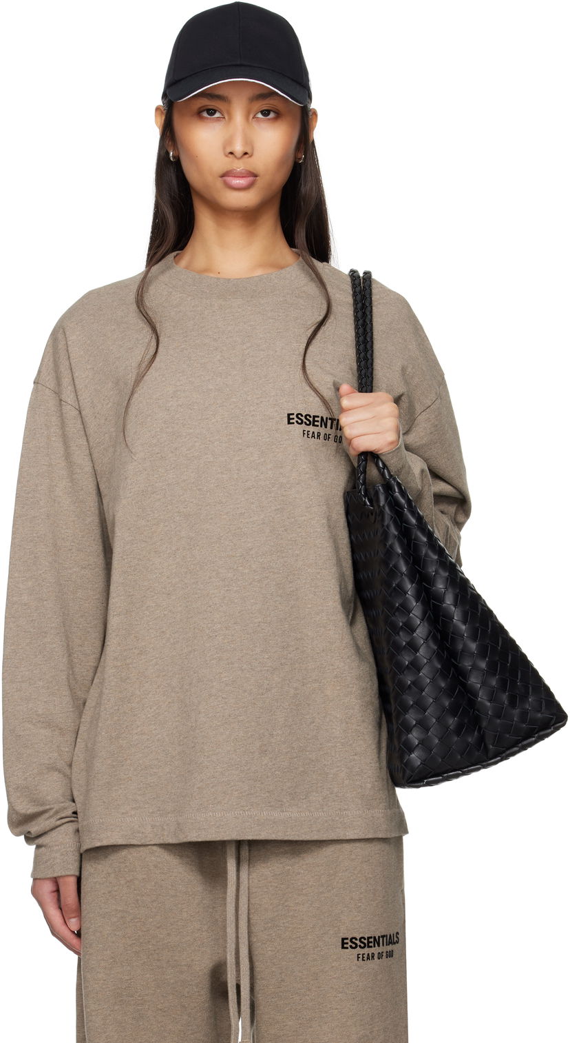Huppari Fear of God ESSENTIALS Classic Long Sleeve T-Shirt Harmaa | 125AS254201F