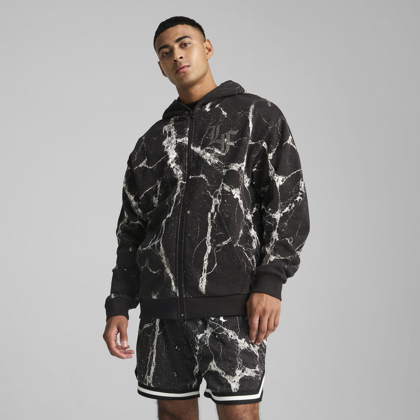 Huppari Puma Hoops x Lafrancé Written in Chrome Full-Zip Hoodie Musta | 630776_01
