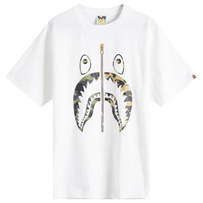 T-paita BAPE A Bathing Ape 1st Camo Separate Shark Graphic Tee, Size L Valkoinen | 001TEL301018M-WHT