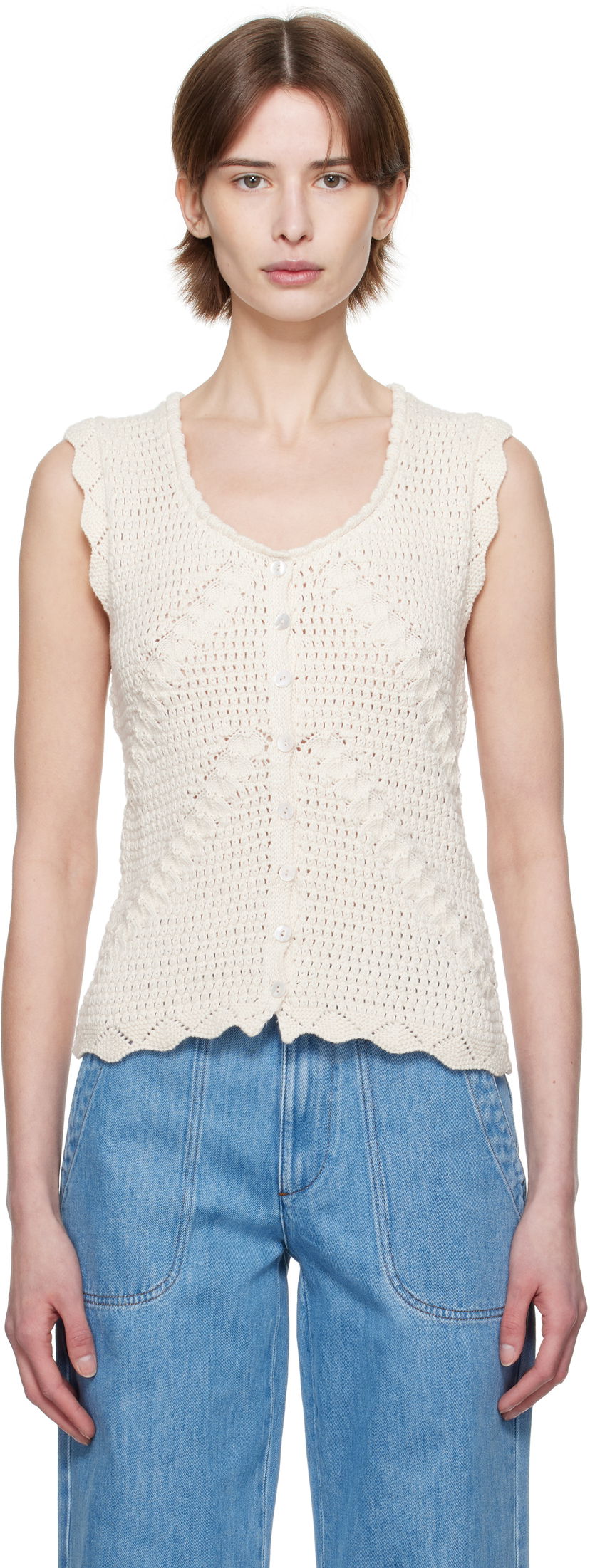 Villapaita A.P.C. A.P.C. Palmyre Knit Top Valkoinen | COHHV-F23418