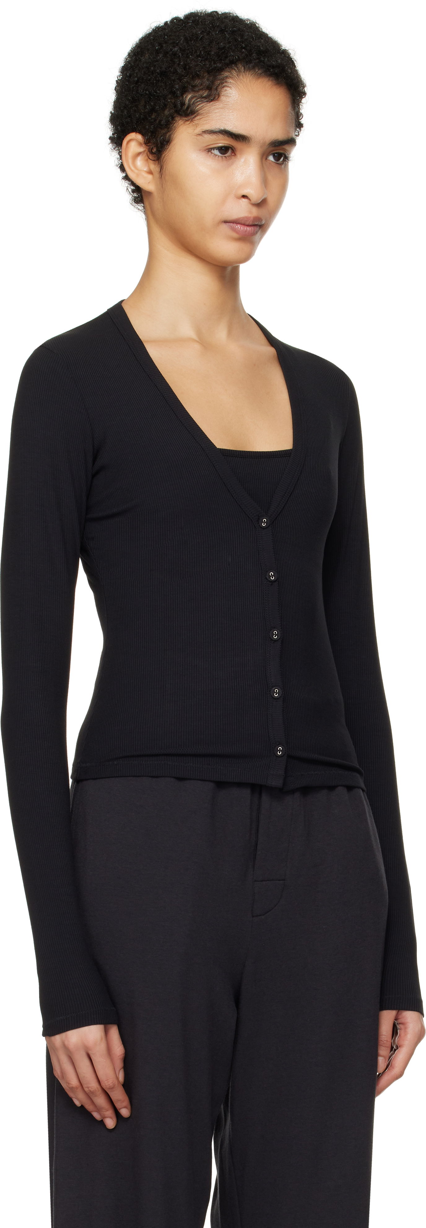 Villapaita SKIMS Lounge Knit Cardigan Musta | LS-LST-6742W, 1