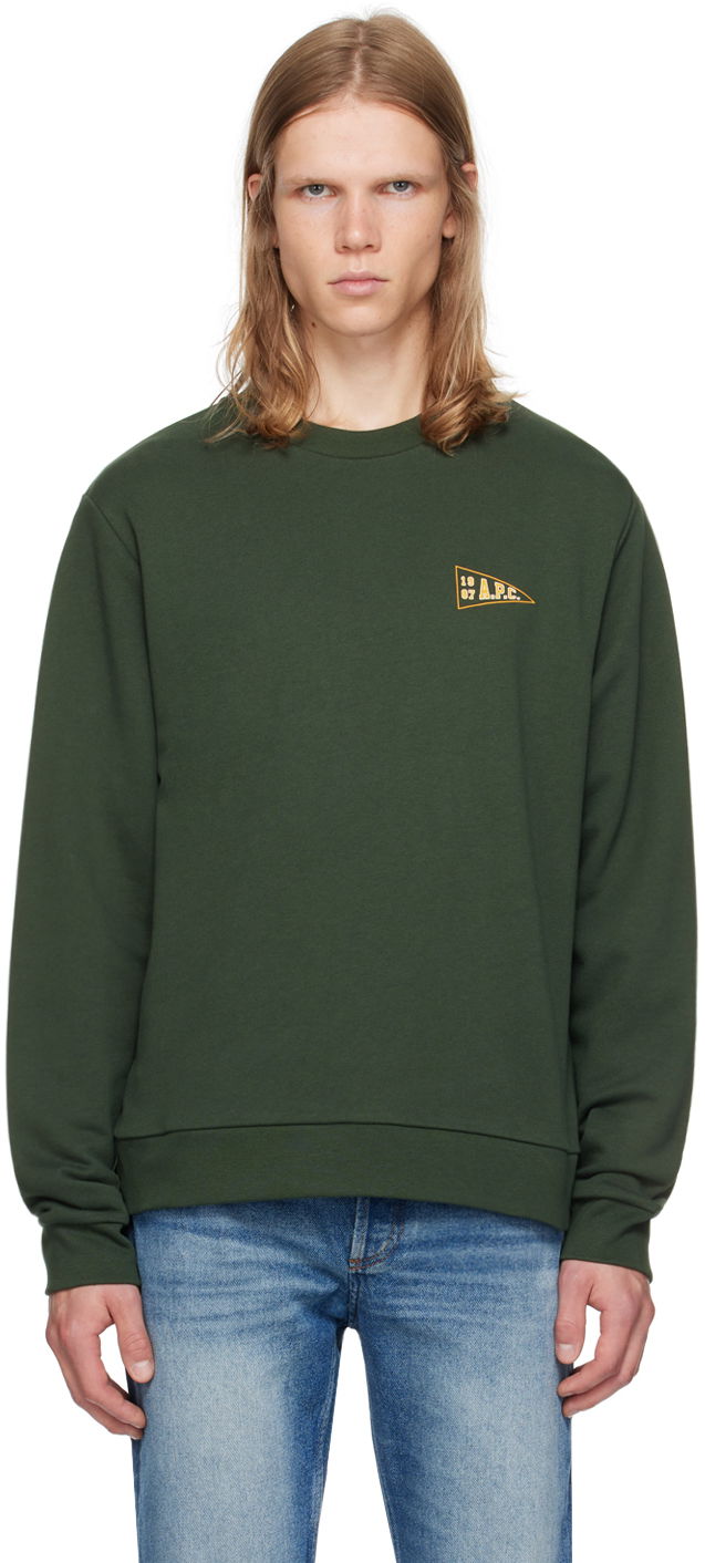 T-paita A.P.C. Green Logo-Printed Sweatshirt Vihreä | COHBY-M27946