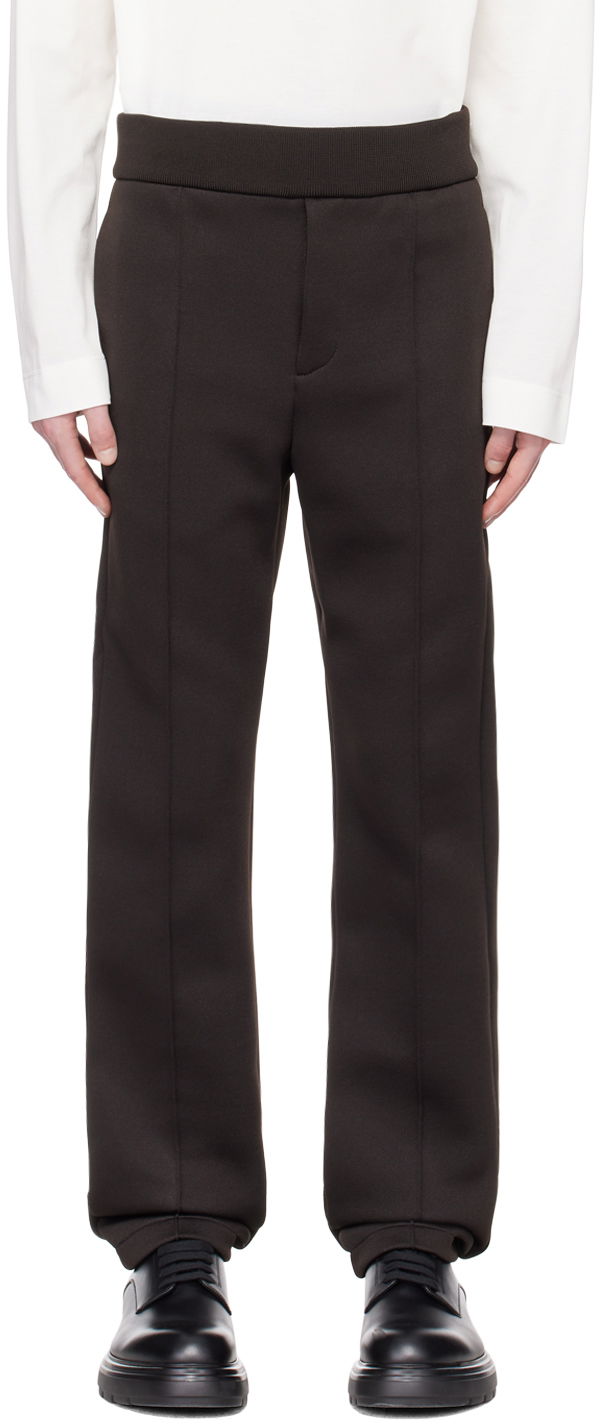 Housut FERRAGAMO Seam Detail Straight Leg Trousers Ruskea | 770548