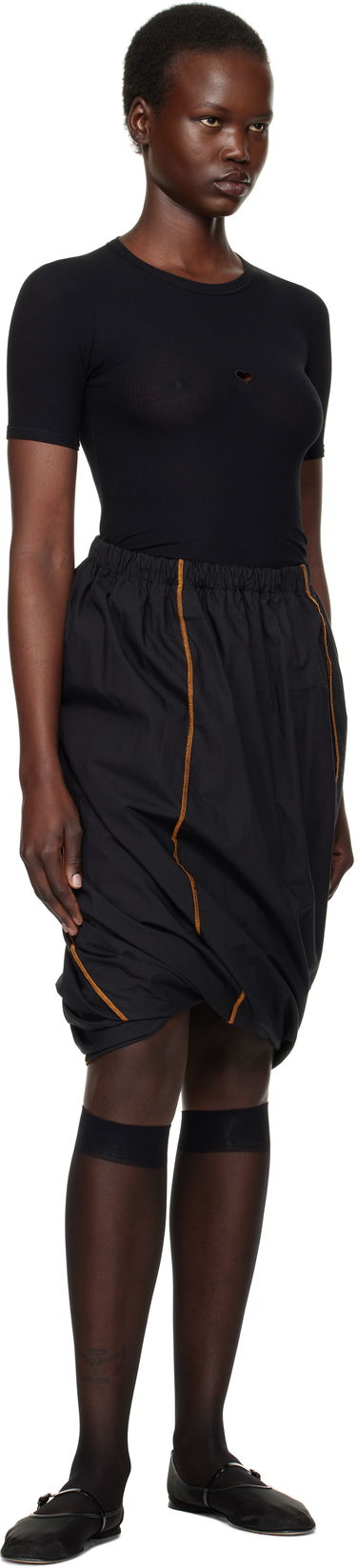 Hame Baserange Turn Midi Skirt Musta | SKTU-PO-SP25, 3