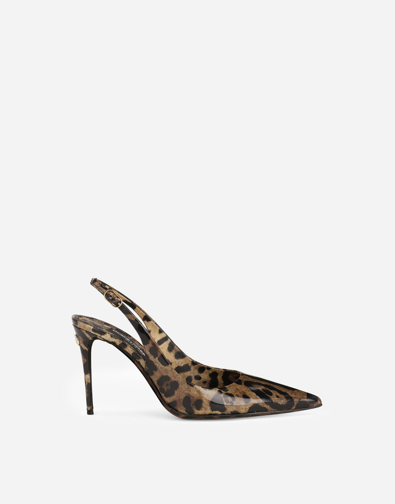 Tennarit ja kengät Dolce & Gabbana Polished Calfskin Leopard Print Slingbacks Ruskea | CG0621AM568HA93M, 0