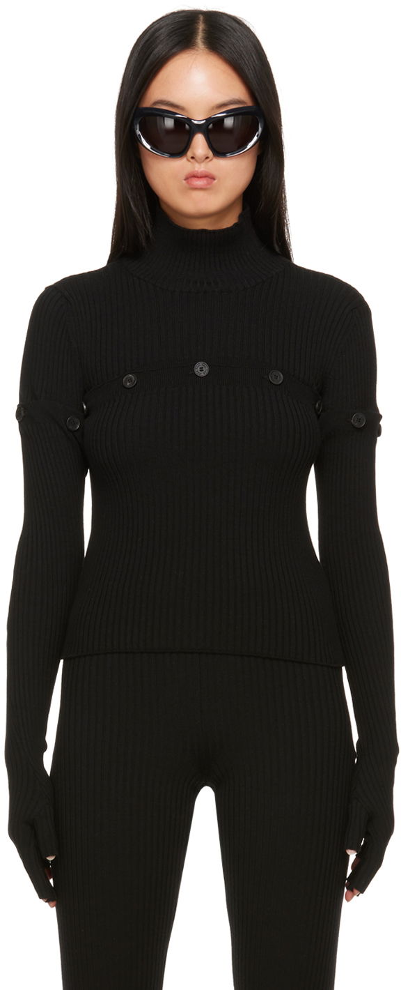 Villapaita Jean Paul Gaultier Gaultier Button Turtleneck Musta | 23/15-F-PL036-M057-00