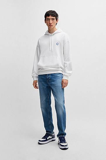 Huppari BOSS Happy HUGO Cotton-Terry Hoodie Valkoinen | 50522381, 1
