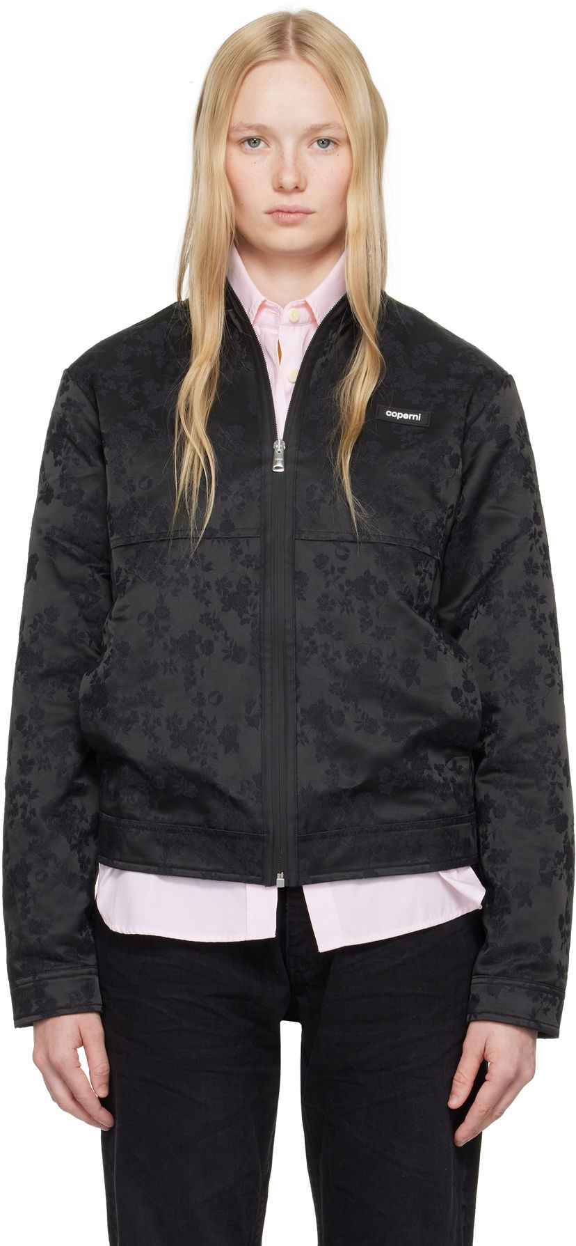 Takki Coperni Coperni Jacquard Zip-Up Jacket Musta | COPOW39F2033