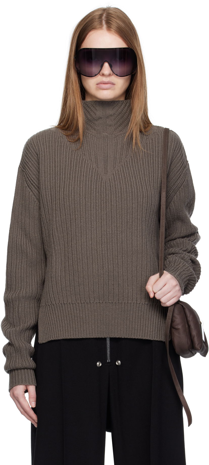 Villapaita Rick Owens Rick Owens Concordians Fisherman Turtleneck Ruskea | RP02E4648 KWV