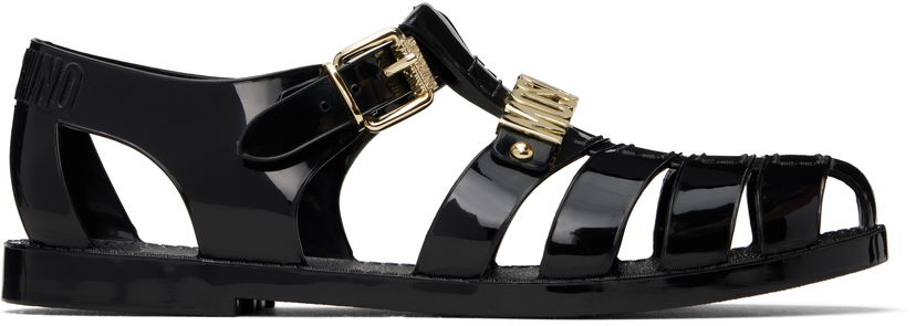 Asusteet Moschino Moschino Jelly Lettering Logo Sandals Musta | MA16501G1M M20 000