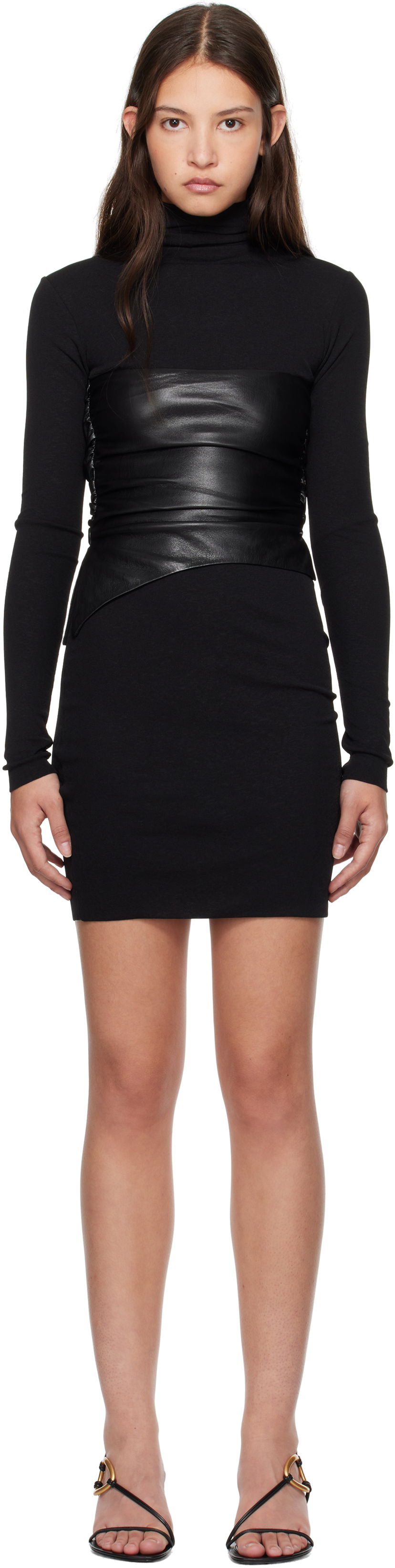 Mekko Nanushka Nanushka Noleny Vegan Leather Minidress Musta | NW24FWDR33200