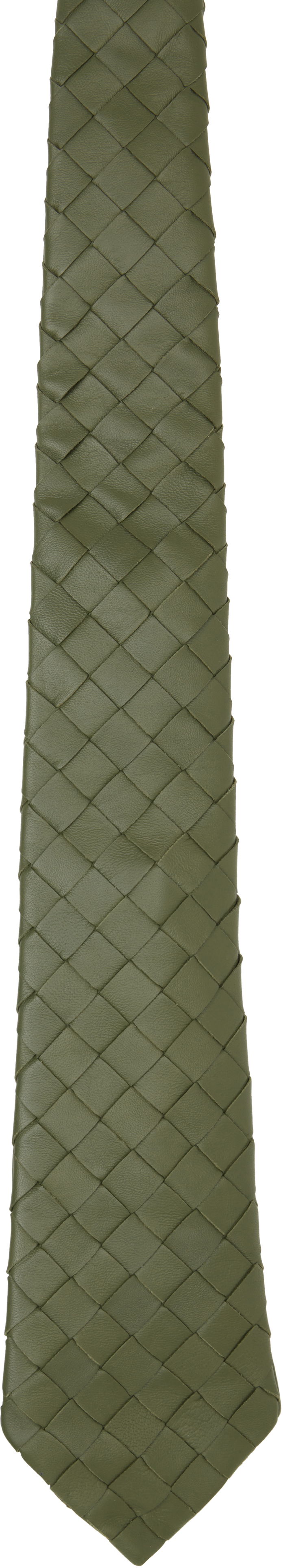 Huivi Bottega Veneta Bottega Veneta Intrecciato Leather Tie Vihreä | 813612 V2JG0