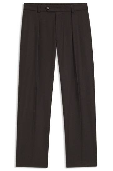 Housut BOSS BECKHAM relaxed-fit trousers in virgin wool Ruskea | 50554905