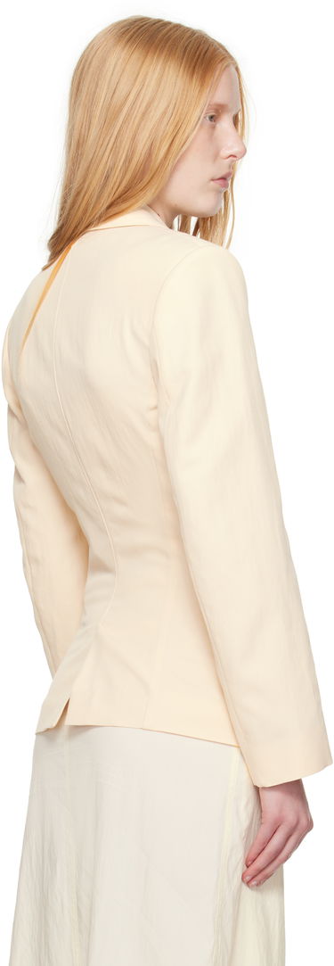 Takki LEMAIRE Lemaire Single-Breasted Fitted Blazer Beige | JA1071 LF1362, 2