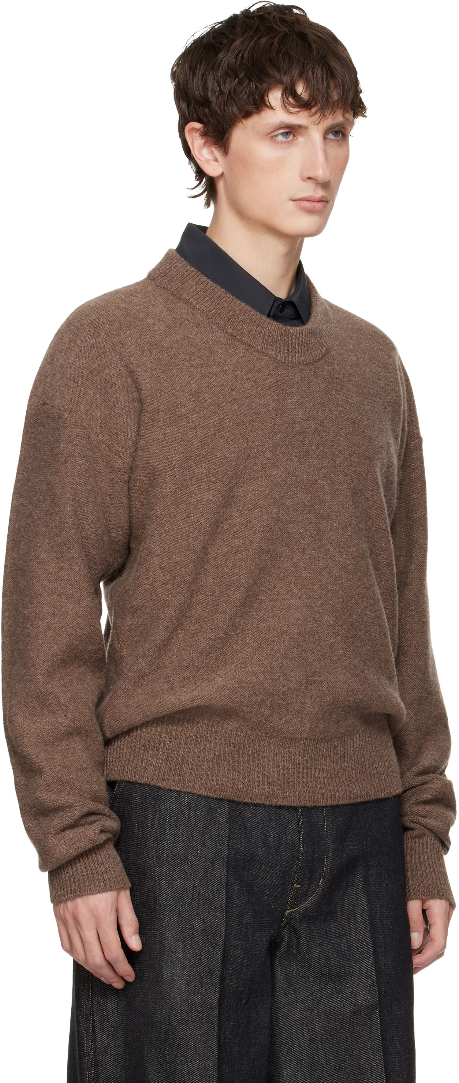 Villapaita LEMAIRE Boxy Crewneck Sweater Ruskea | TO1417 LK107, 1