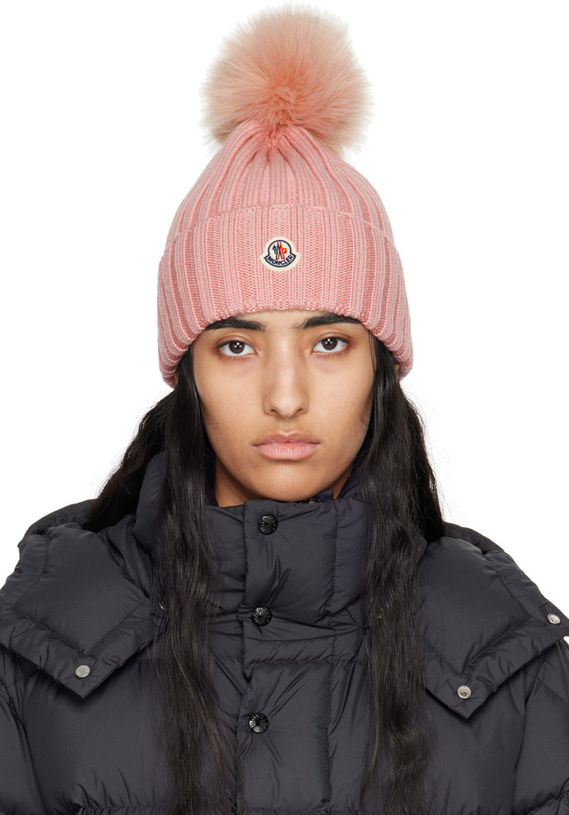 Pipo Moncler Pink Pom Pom Beanie Vaaleanpunainen | J20933B00027M1131