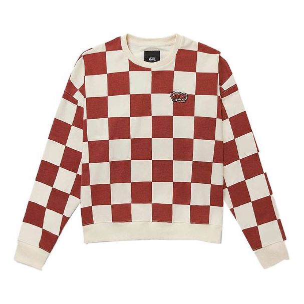 Villapaita Vans Vans Grid Checkered Pullover Punainen | VN0A5H98YTW