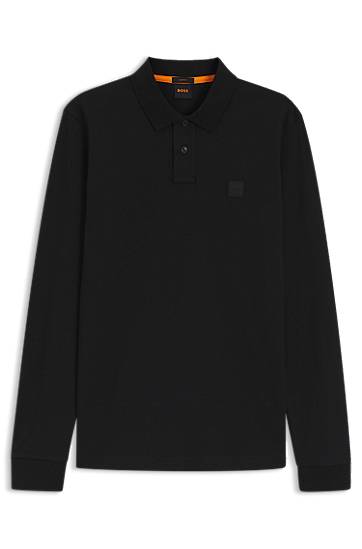 Poolopaita BOSS Slim Fit Stretch Cotton Polo Shirt with Logo Patch Musta | 50507704