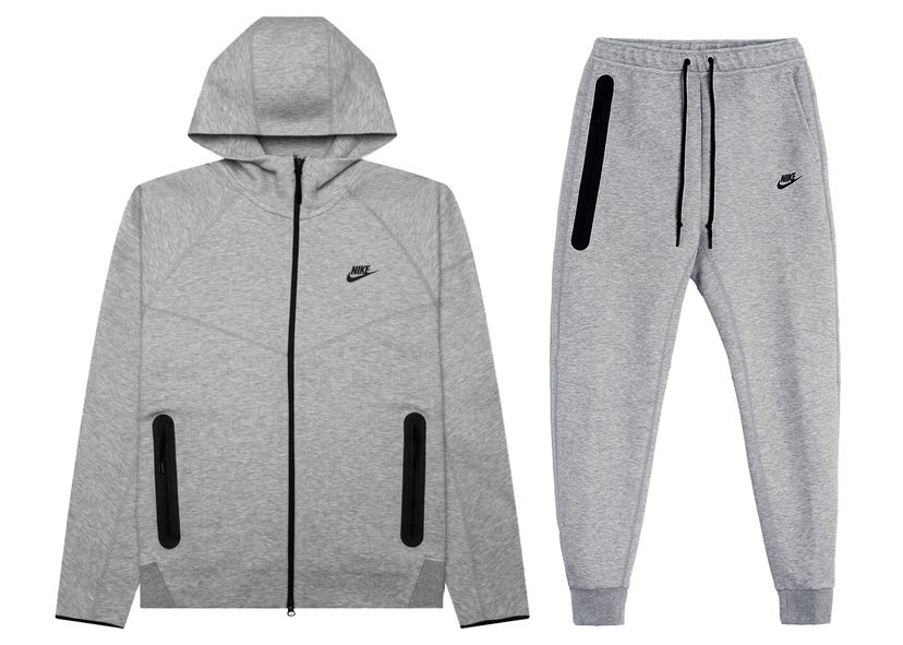 Huppari Nike Sportswear Tech Fleece Full-Zip Hoodie & Joggers Set Harmaa | FB7921-063/FB8002-063
