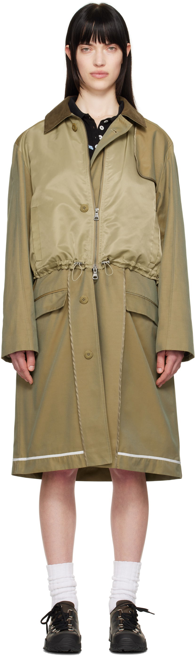 Trenssitakki Andersson Bell Andersson Bell Bomber Mix Trench Coat Vihreä | awa677m