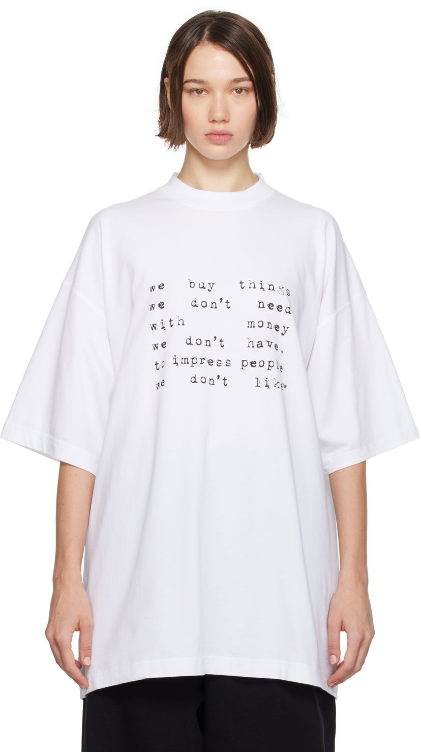 T-paita VETEMENTS Oversized Print T-Shirt Valkoinen | UA66TR625W