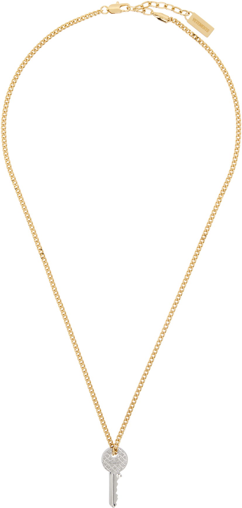 Kaulakoru VETEMENTS Vetements Gold-Tone Curb Chain Key Pendant Necklace Metallinen | UH76NE760SG