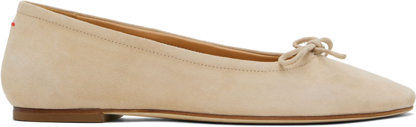 Vaatteet Aeyde Aeyde Delfina Suede Ballerina Flats Beige | A11-FL-MNLR08FL17-SS25-957-017
