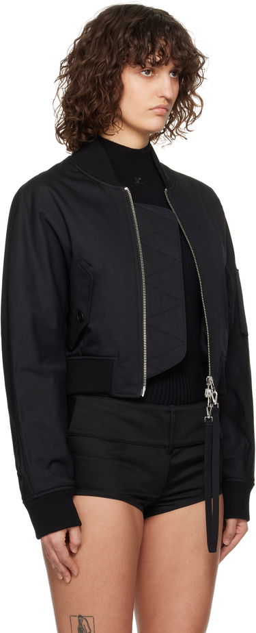 Bomber-takki Courrèges Courrèges Cropped Scuba Bomber Jacket Musta | 125CBL265PL0177, 1