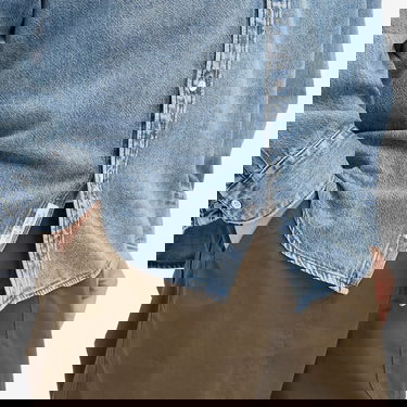 Paita rag & bone Rag & Bone Matthew Denim Shirt Size Large Sininen | MED24H1438UFCB, 5