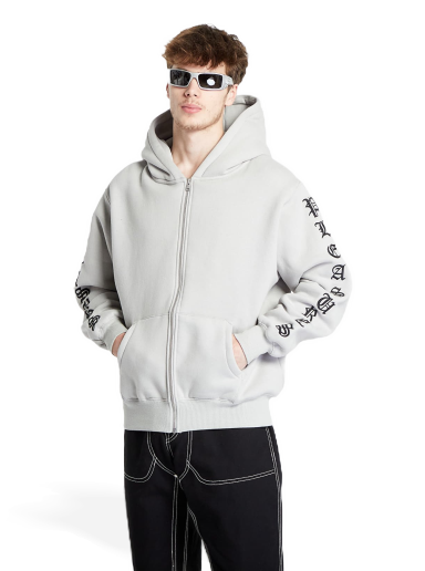 Huppari Pleasures Zip Up Hoodie Valkoinen | P23W038 GREY