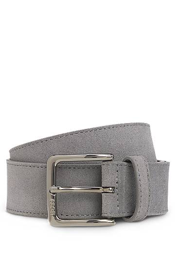 Vyöt BOSS Suede Belt with Gunmetal Buckle Harmaa | 50537177
