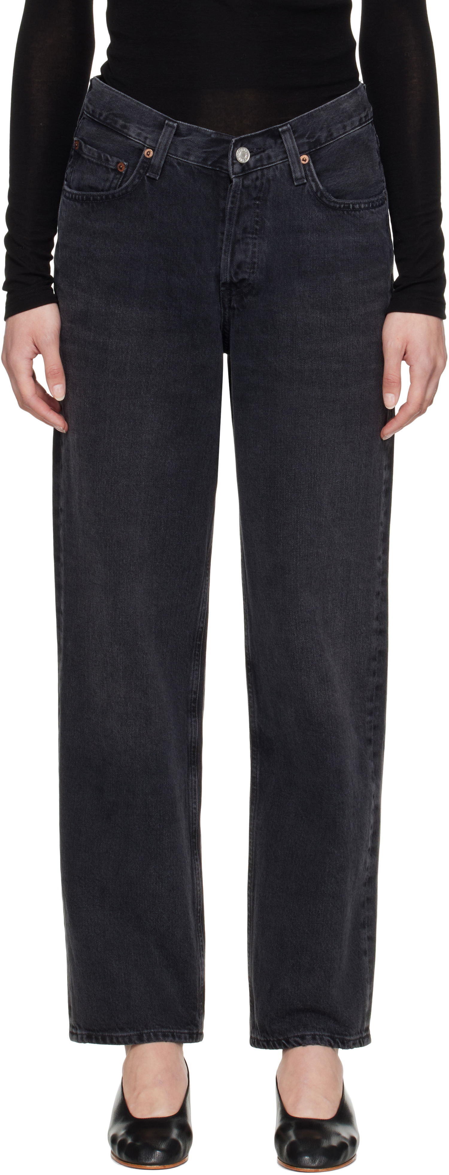Jeans AGOLDE AGOLDE V-Waist Baggy Jeans Musta | A208-1157, 0