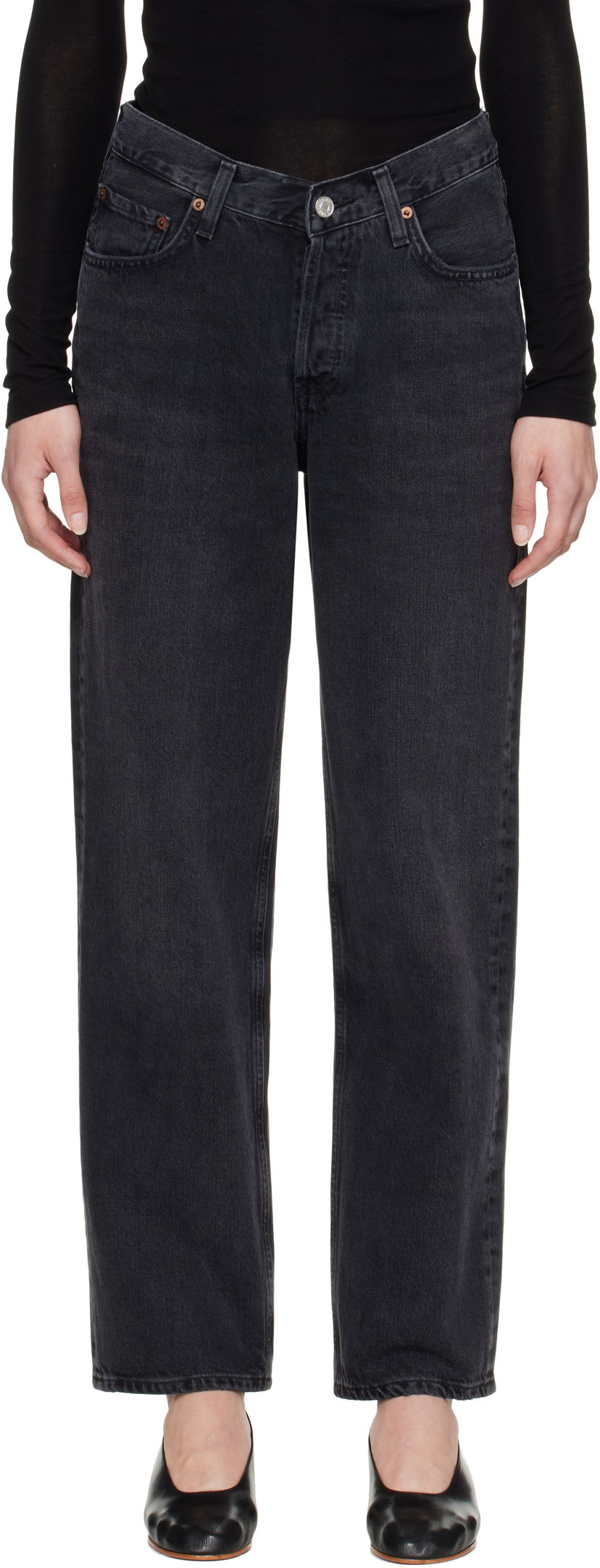 Jeans AGOLDE AGOLDE V-Waist Baggy Jeans Musta | A208-1157