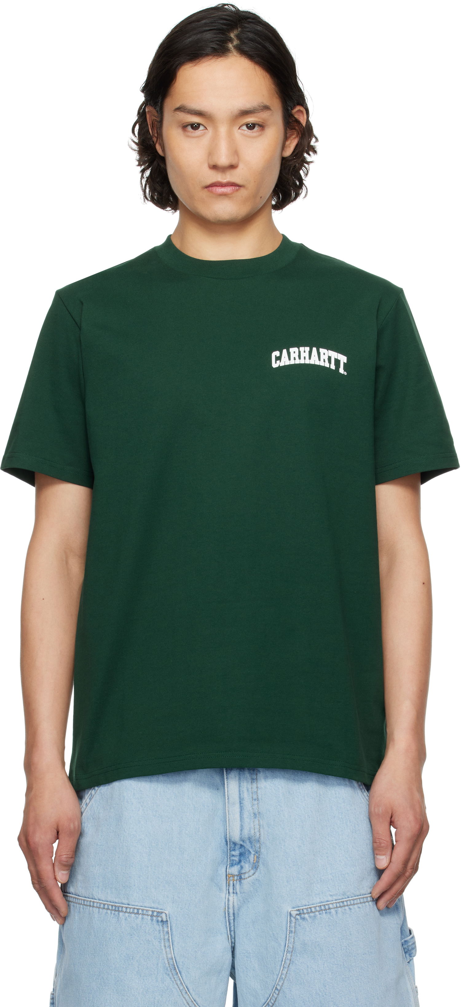 T-paita Carhartt WIP Short Sleeve University Script T-Shirt Vihreä | I034852, 0