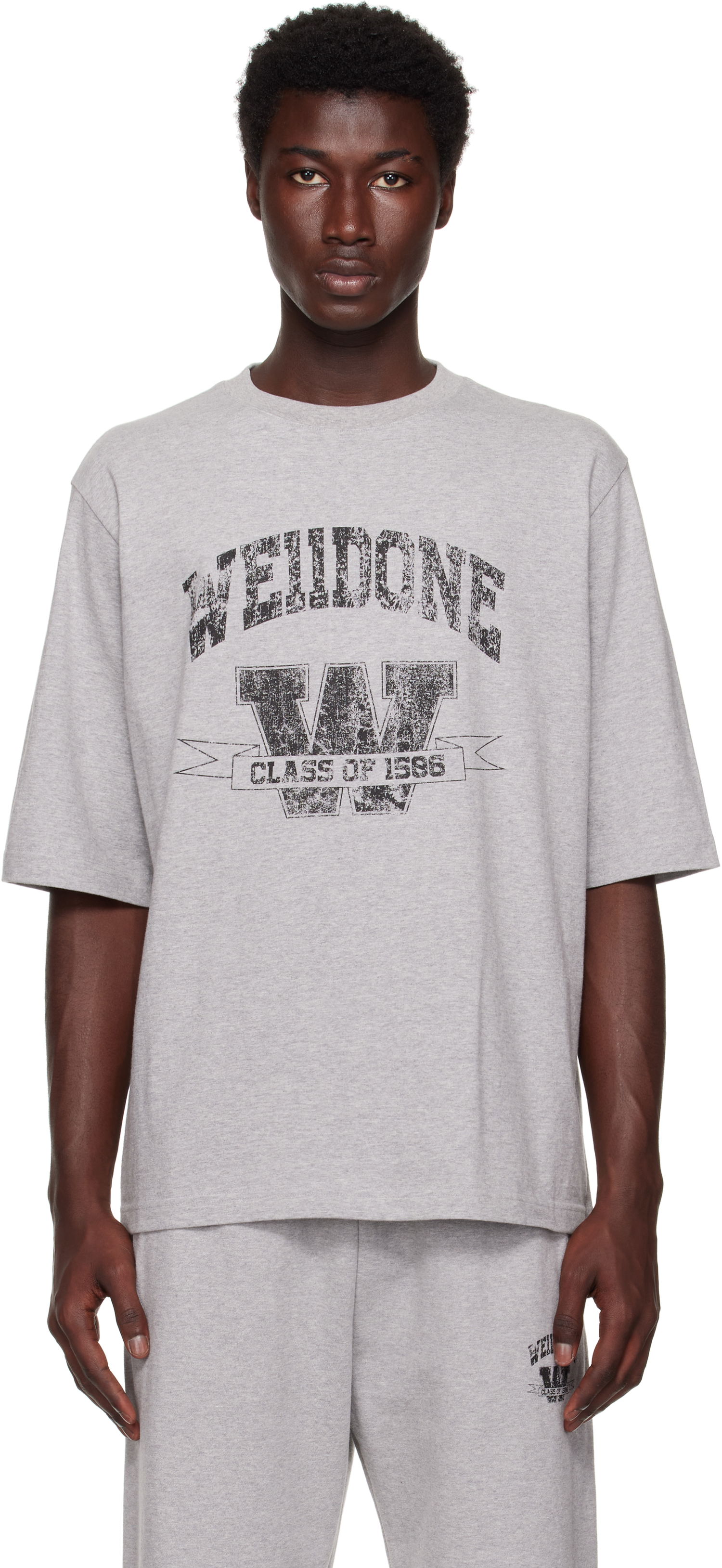 T-paita We11done We11done Printed University T-Shirt Harmaa | WD-TT2-25-743-U-MG, 0